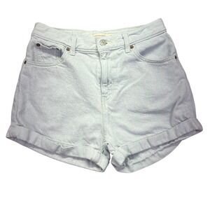 Levi's A-Line Mom Shorts High Waist‎ Cuffed Hem Light Wash Denim Size 28 Grunge